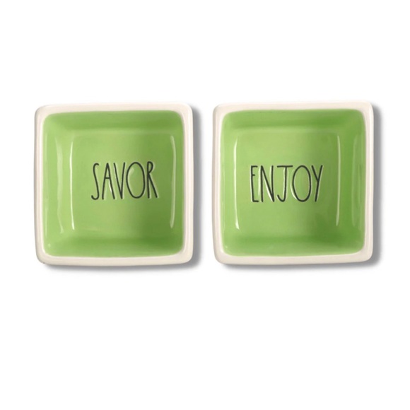 Rae Dunn Savor and Enjoy Square Bowl Set NWT - Picture 3 of 11